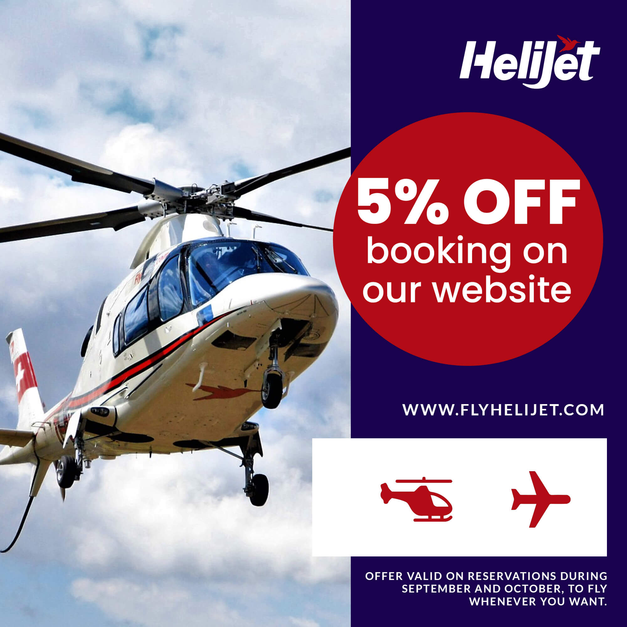 Helijet 5% Off Booking on our Website