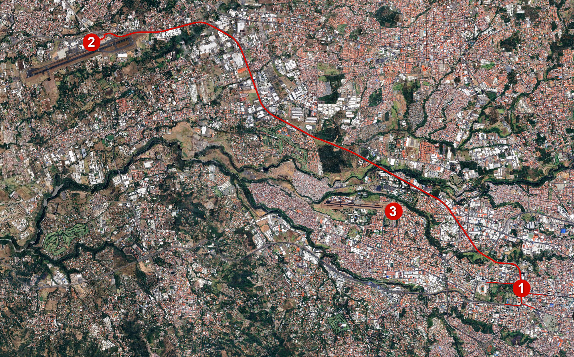 SJO San José International Airport Map to San Jose